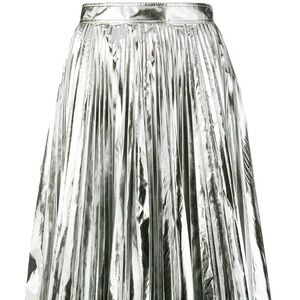 CALVIN KLEIN 205W39NYC METALLIC SILVER SKIRT, US 10